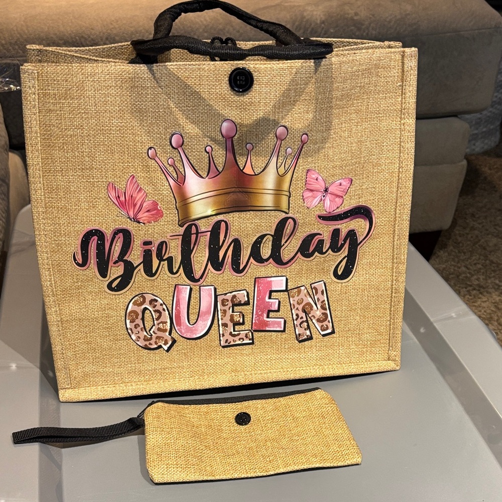 Birthday Queen Tote Bag with Pouch - Picture 3 of 4